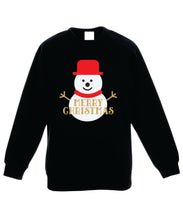 Load image into Gallery viewer, Kids Christmas Sweatshirt (Merry Christmas Snowman)