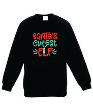 Load image into Gallery viewer, Kids Christmas Sweatshirt (Santa's Cutest Elf)