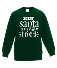 Load image into Gallery viewer, Kids Christmas Sweatshirt (Dear Santa, I Really Tried)