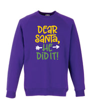 Load image into Gallery viewer, Kids Christmas Sweatshirt (He Did It, Option 2)
