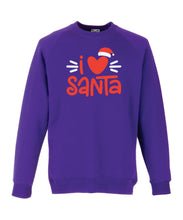 Load image into Gallery viewer, Kids Christmas Sweatshirt (I Love Santa)