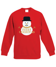 Load image into Gallery viewer, Kids Christmas Sweatshirt (Merry Christmas Snowman)