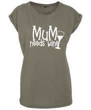 Load image into Gallery viewer, Mum Needs Wine T-Shirt
