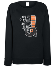 Load image into Gallery viewer, Women&#39;s &quot;You Say Witch&quot; Halloween Sweater
