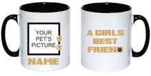 Load image into Gallery viewer, Pet Personalised Black Rim Mug (Dog Fanatic)