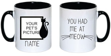 Load image into Gallery viewer, Pet Personalised Black Rim Mug (Cat Fanatic)