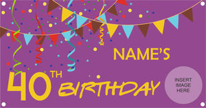 Large Happy Birthday Banner (Light Purple)