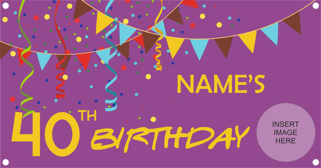 Large Happy Birthday Banner (Light Purple)