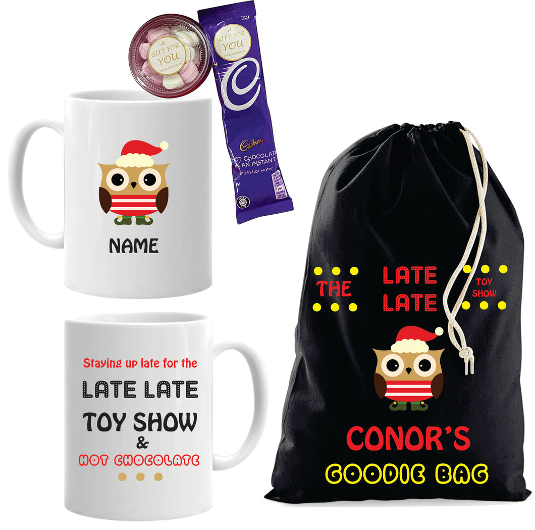 Late Late Toy Show Personalised Set (One Bag & One Mug) Black Design