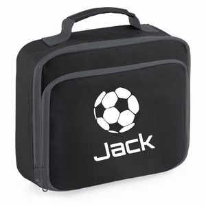 Personalised Football Lunch Bag - Black