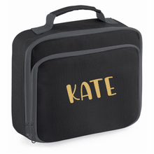 Load image into Gallery viewer, Personalised Lunch Bag - Black Name Only
