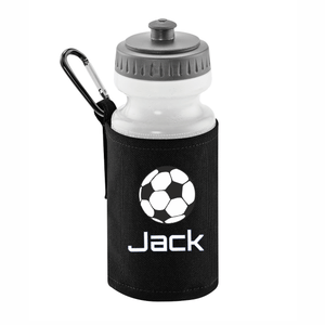 Personalised Black Football Water Bottle
