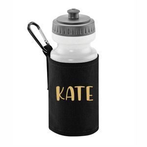 Personalised Black Water Bottle, Name Only