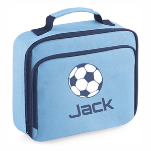 Personalised Football Lunch Bag - Sky Blue