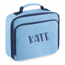 Load image into Gallery viewer, Personalised Lunch Bag - Sky Blue Name Only
