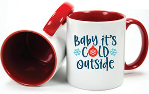 Christmas Mug (Baby Its Cold Outside in Blue)