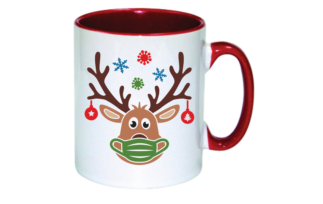 Personalised Christmas Mug (Masked Reindeer)