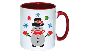 Personalised Christmas Mug (Masked Snowman)