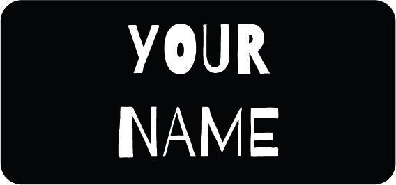 Funky Black and White Name Tags