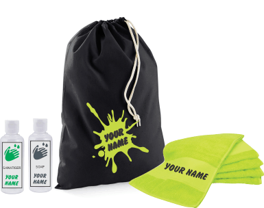 Black Bag & Lime Green Towel Kit