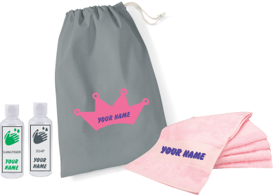 Princess Grey Bag & Light Pink Towel Kit