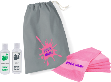 Grey Bag & Hot Pink Towel Kit