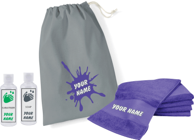 Grey Bag & Purple Towel Kit