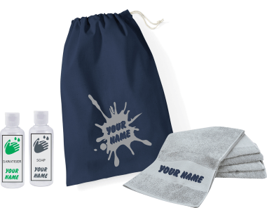 Navy Bag & Grey Towel Kit