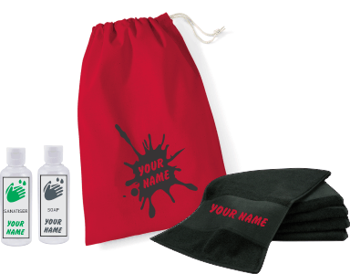 Red Bag & Dark Graphite Grey Towel Kit