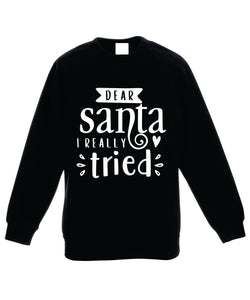 Kids Christmas Sweatshirt (Dear Santa, I Really Tried)
