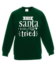 Load image into Gallery viewer, Kids Christmas Sweatshirt (Dear Santa, I Really Tried)
