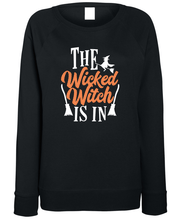 Load image into Gallery viewer, Women&#39;s &quot;The Wicked Witch is In&quot; Halloween Sweater
