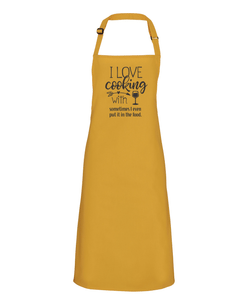 I Love Cooking With Wine Apron