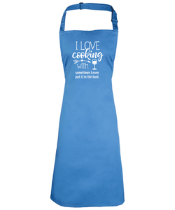 I Love Cooking With Wine Apron