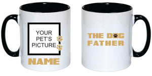 Pet Personalised Black Rim Mug (Dog Fanatic)