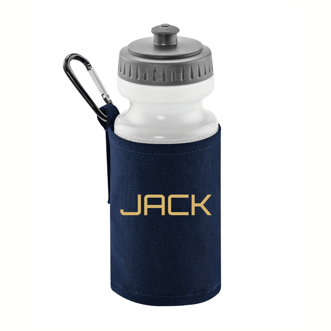 Personalised Navy Water Bottle, Name Only