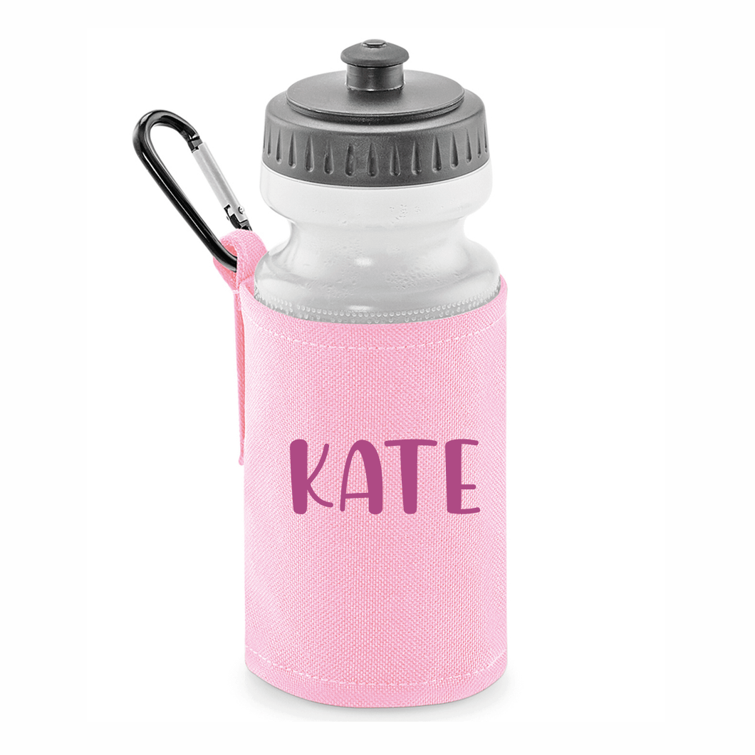 Personalised Pink Water Bottle, Name Only