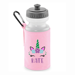 Personalised Pink Unicorn Water Bottle