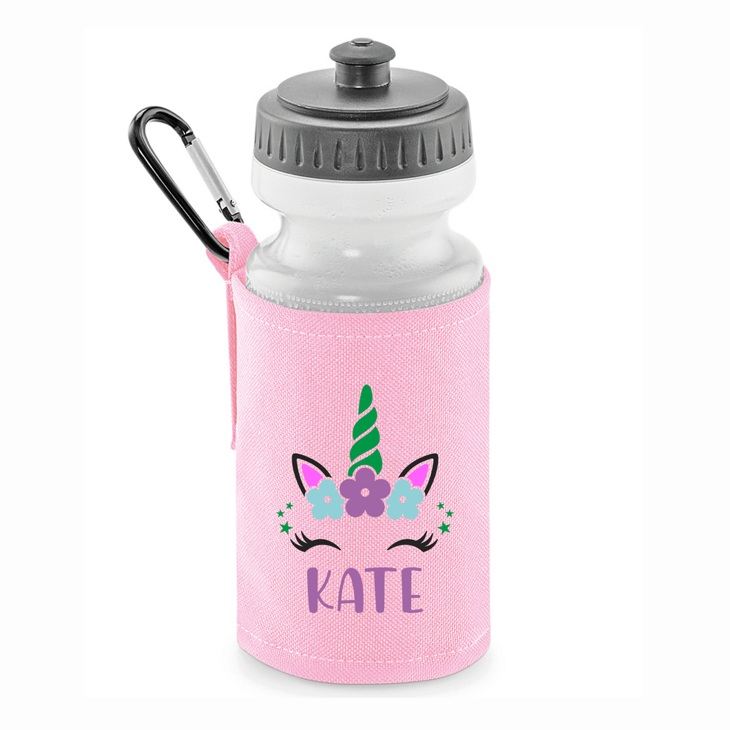 Personalised Pink Unicorn Water Bottle
