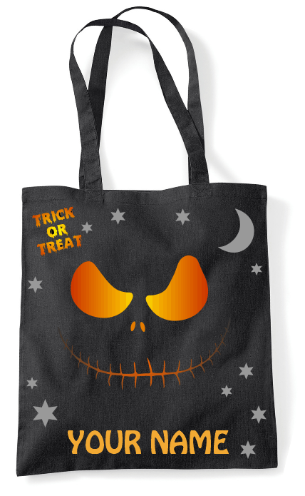 Pumpkin Face Personalised Halloween Bag