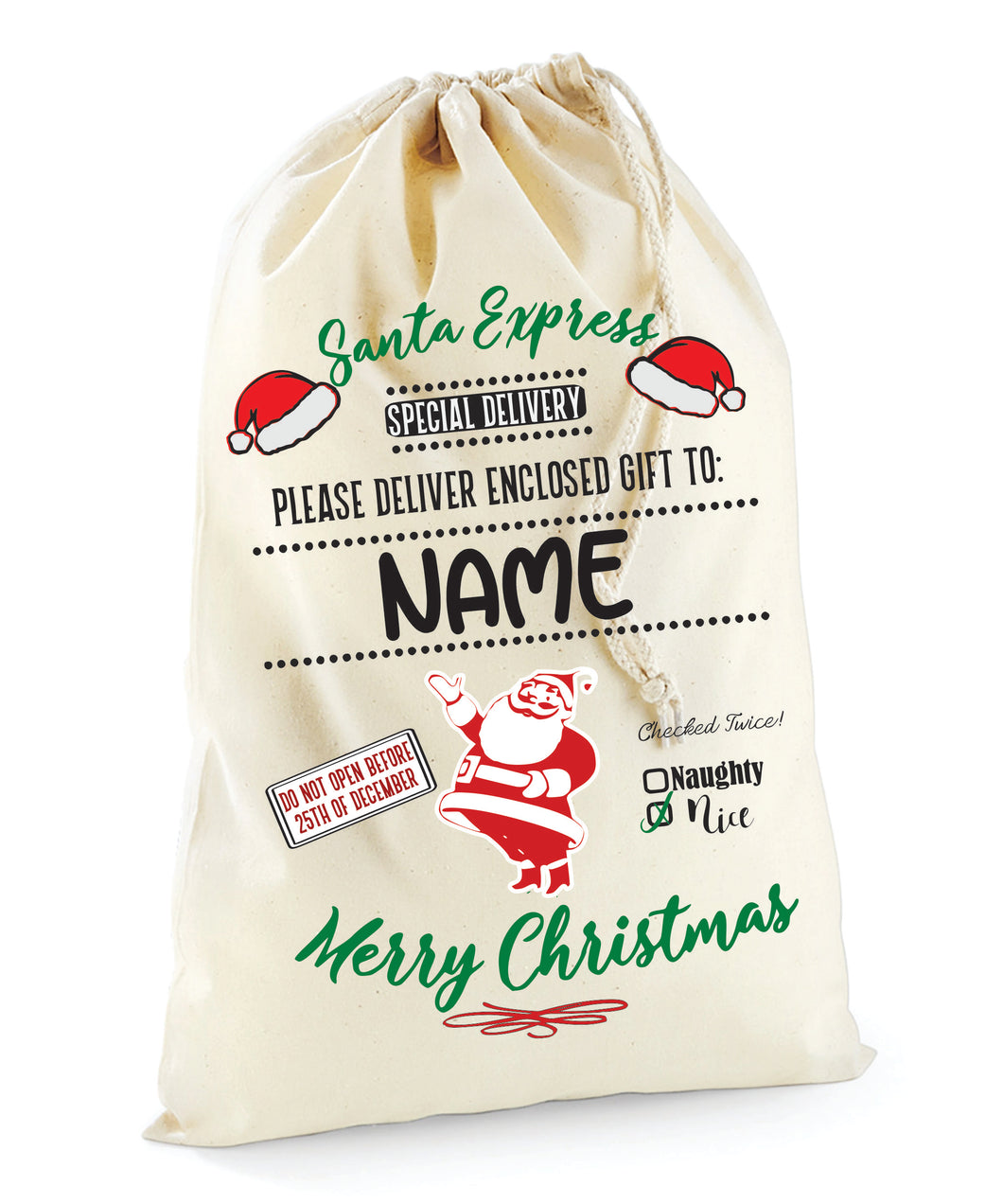 Santa / Gift Sack (Natural Santa Express Design)