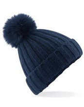 Load image into Gallery viewer, Verbier Faux Fur Pom Pom Chunky Beanie
