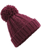 Load image into Gallery viewer, Cable Knit Pom Pom Chunky Beanie
