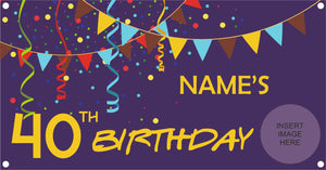 Large Happy Birthday Banner (Purple)