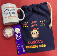 Load image into Gallery viewer, Late Late Toy Show Personalised Set (Three Bags &amp; Three Mugs)
