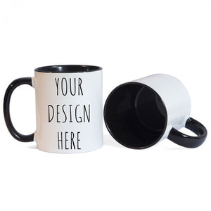 Personalised Black Rim Mug (Your Design)